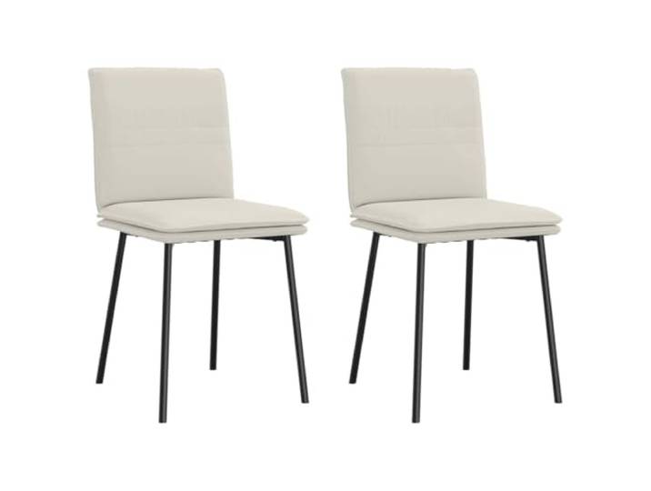 HMDNGOUT Esszimmerstühle 2 STK. Creme Samt Ergonomisches Design, Samtstoff, Metall- und Sperrholzgestell, Schaumstoffpolsterung, Wohnzimmer