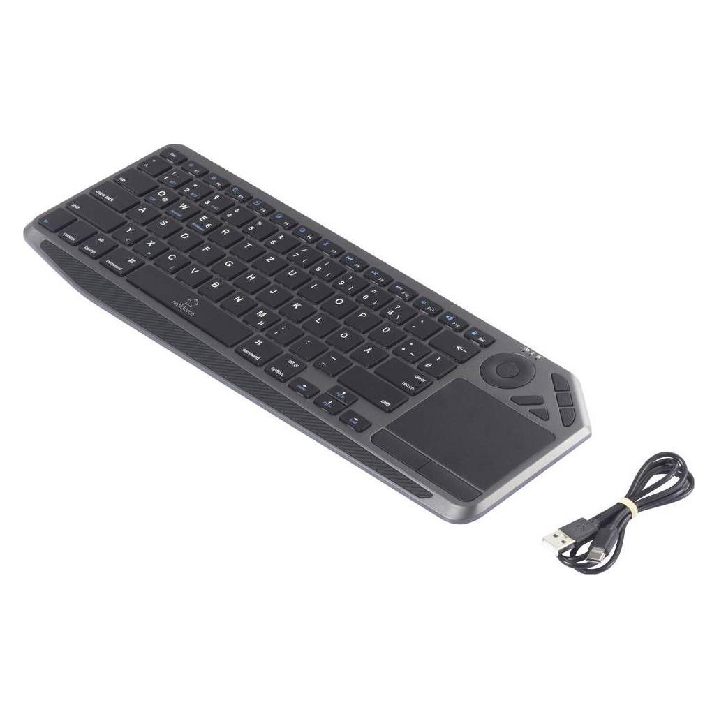 Renkforce RF-WLBTKB-300 Bluetooth, Funk Tastatur Deutsch, QWERTZ Schwarz Integr (DE, Kabellos) (RF-6746416)