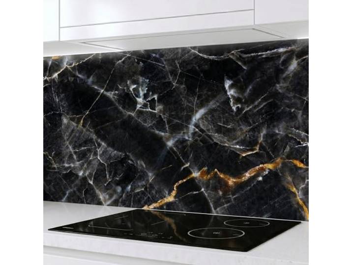 Rodnik Küchenrückwand – monolithische ABS-Platte mit Direktdruck, Spritzschutz, formstabil und langlebig. Große Motivauswahl (Marmor schwarz, 60x400 cm)