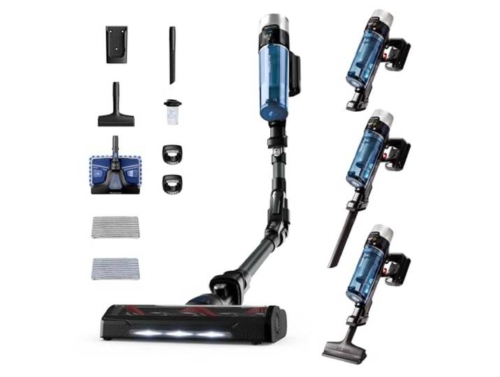 Rowenta - X-Force Flex 9.60 Aqua Aspirateur Balai Laveur sans Fil - 1.1kg Aspirateur serpillière capable d'aspirer et laver simultanément - Tube Flex pour zones basses - Autonomie 45min