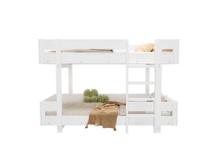OKWISH Etagenbett Hochbett Kinderbett (90*200cm), Mit Treppe, Schlichtes Design, Verstärktes Geländer