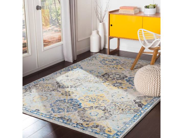 Teppich LIVABLISS CUZCO , blau, B:160cm H:11,4mm L:220cm, Polyester, Polypropylen (PP), Teppiche, Teppich
