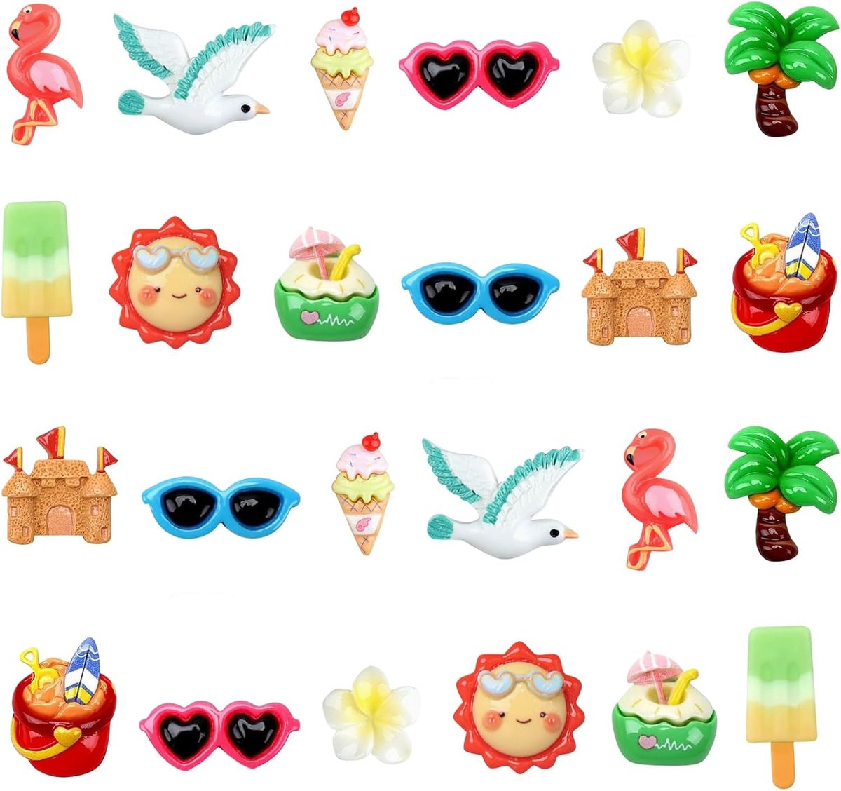 Set van 24 Mini Beach Figuren van Hars voor Decoratie en Dollhouse Accessoires