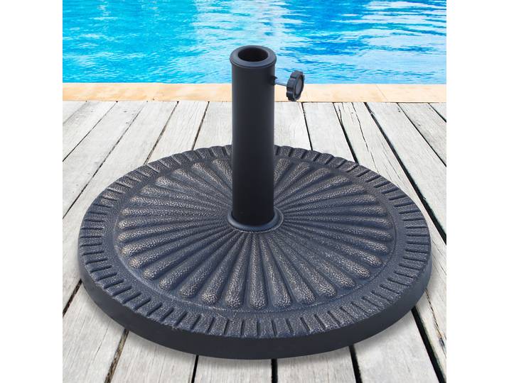 Outsunny Base Parasol Ronde Ø49cm Métal Décor Poids 15kg