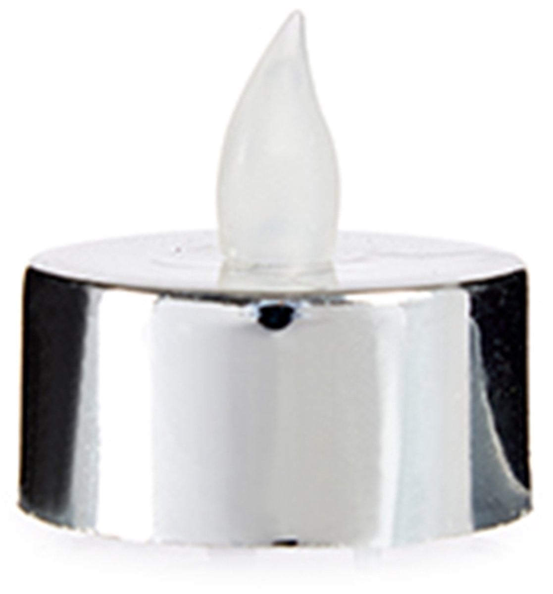 Giftdecor LED waxinelichtjes zilverkleurig - 4 stuks - inclusief batterijen