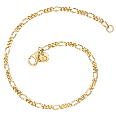 Panzerarmband GLANZSTÜCKE MÜNCHEN "GSM833" Gr. 17, gold (gelbgold), Armbänder, Damen, 17, Panzerarmband, aus Sterling Silber