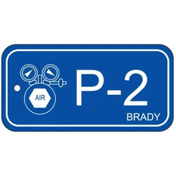Brady, Sicherheitskennzeichnung, B-7527, Polypropylen Schild, Energy Source Tag - Pneumatic, 75 x 38mm, Weiss auf Blau, Beschr