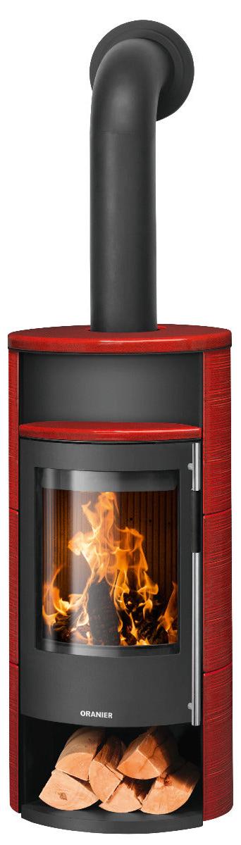 Oranier | Kaminofen | Polar Neo 4 | 5 kW | Schwarz, Paprikarot