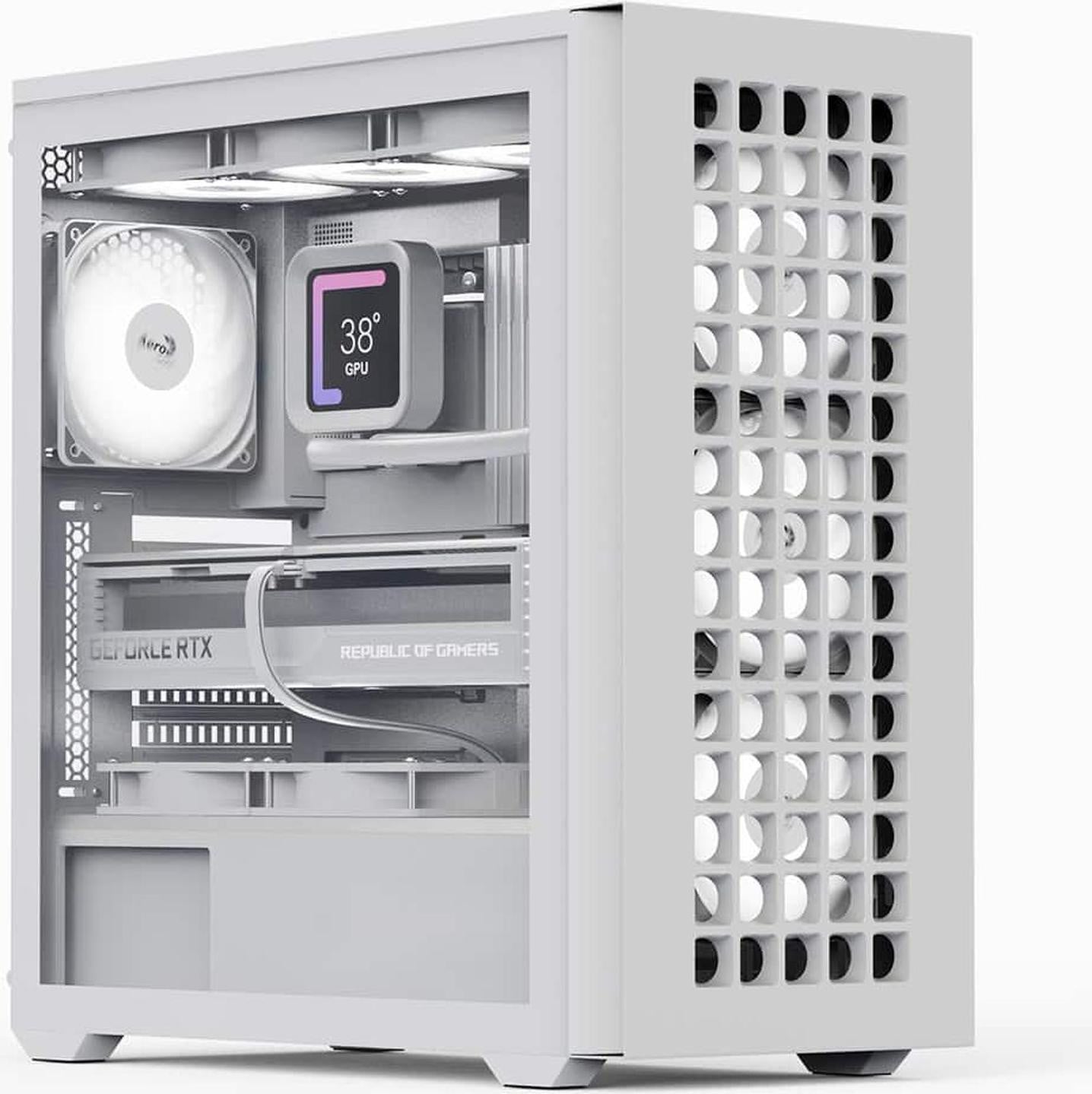Aerocool AeroCool Geh Midi D502A-G-WT-V1 ATX Computerbehuizing met Mesh in Wit