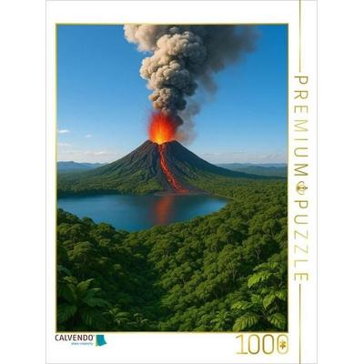 CALVENDO Puzzle Fackel in der Landschaft - Vulkanausbruch | 1000 Teile Lege-Größe 64x48cm Foto-Puzzle für glückliche Stunden