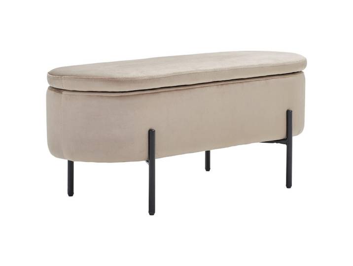 Novel Truhenbank, Schwarz, Graubraun, Metall, 95x43x36 cm, Kleinmöbel, Truhen, Truhenbänke