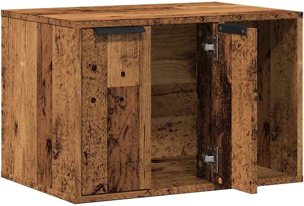 vidaXL Mueble arenero para gatos madera envejecida 60x40x40 cm Marrón