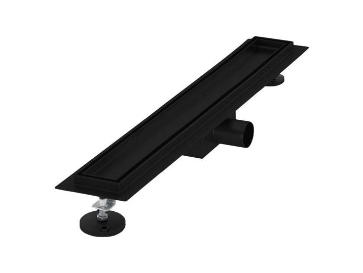 LuxeBath Duschrinne 60cm, Schwarz, Metall, Rechteckig, 13.9x7.8x64 cm, Badezimmer, Baden & Duschen, Duschtasse