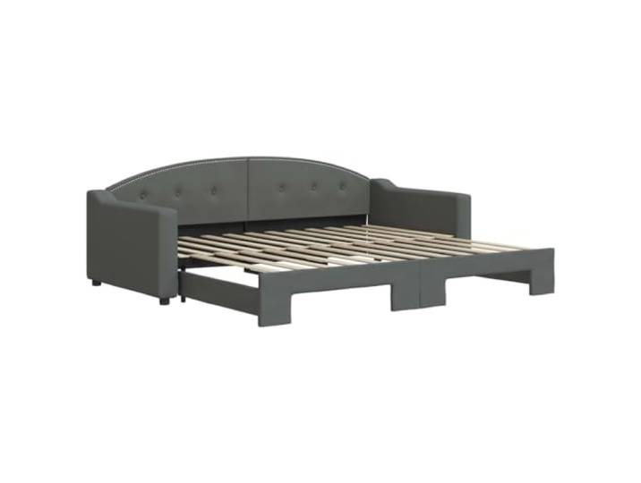 PUGYNBK Schlafsofa Nest, dunkelgrau, 90 x 200 cm Holzstruktur aus Metall, Lattenrost im Lieferumfang enthalten, ohne Matratze, Wohnzimmer oder Schlafzimmer
