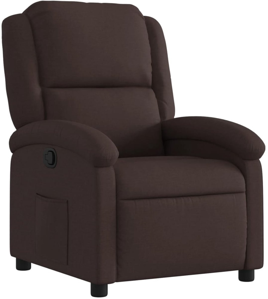 vidaXL Verstelbare Relaxfauteuil in Donkerbruine Stof