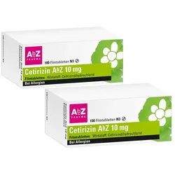 Cetirizin ABZ Doppelpackung 2X100 St Filmtabletten