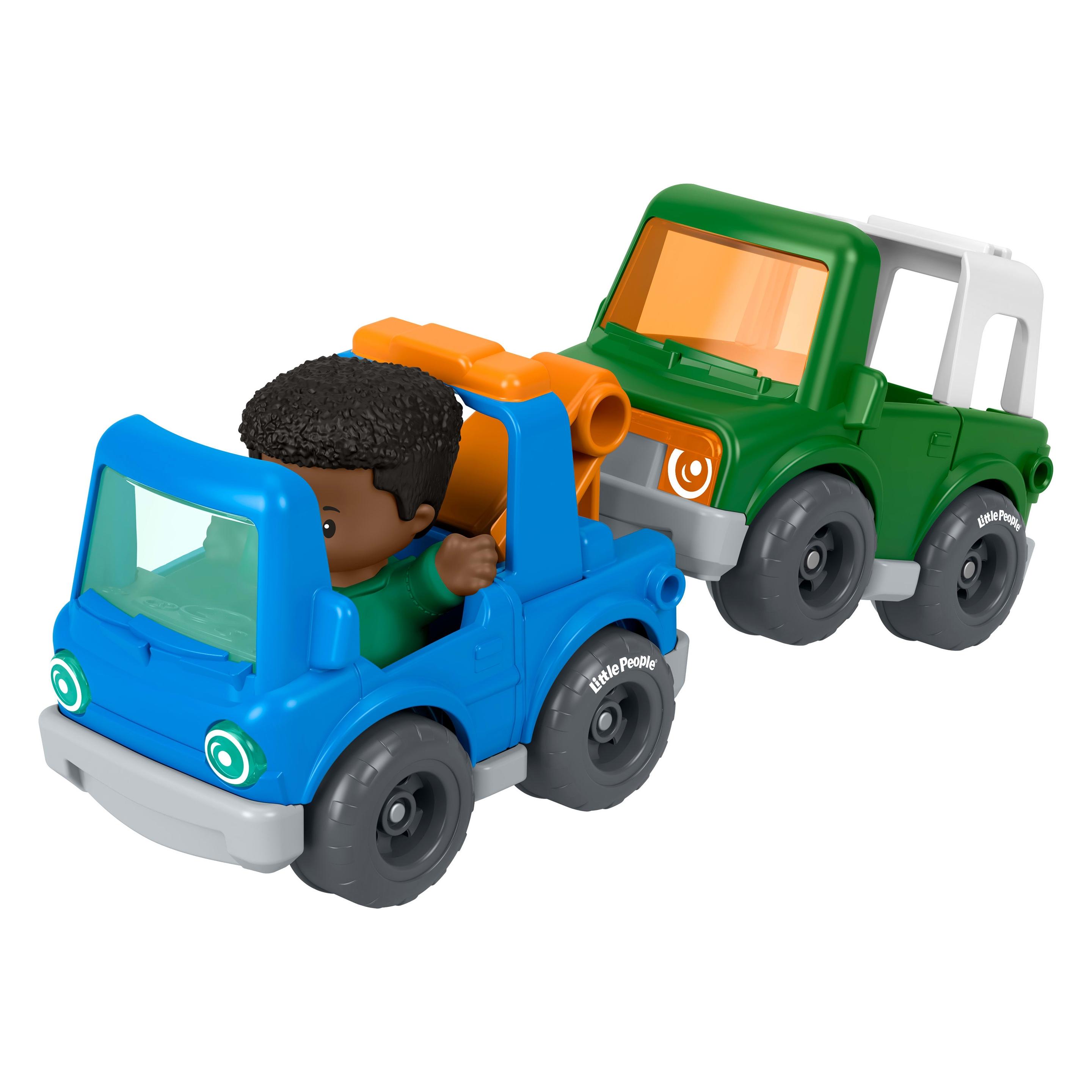 Fisher-Price Little People Spielzeugset Pannenhilfe mit Spielfigur und Fahrzeug, 5 Teile (JMT87)