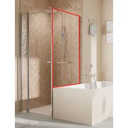 Breuer  Elana  2.0  Badewannenseitenwand  für  Drehtür,  Drehfalttür,  Drehtür  m.  Festteil  -  Montage  neben  der  Badewanne  -  abgerundete  Profile