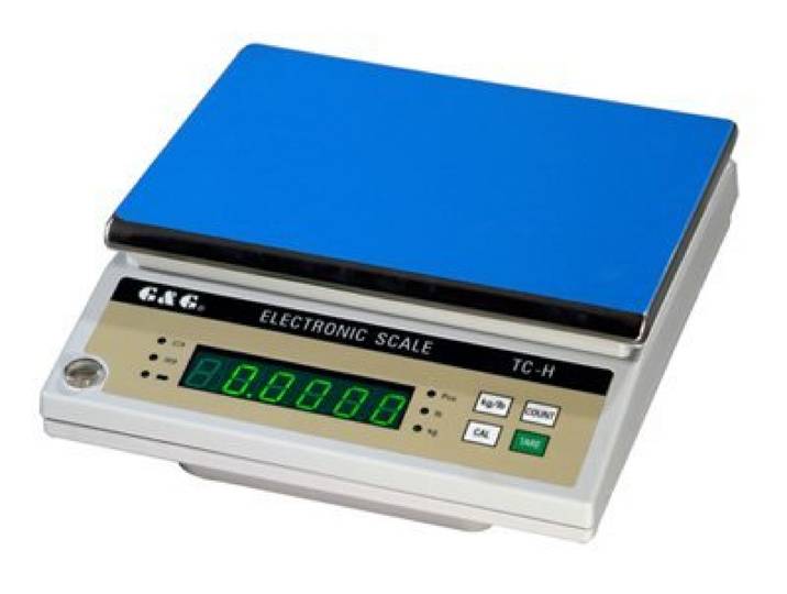 G&G TC30KH 30kg/1g, 30x22 cm Wägefläche, interner Akku + 230V Stromversorgung, Tischwaage, Präzisionswaage, Digitalwaage, Industriewaage