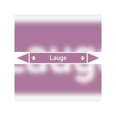 Rohrleitungskennzeichen Lauge - 270x37 mm Folie selbstklebend