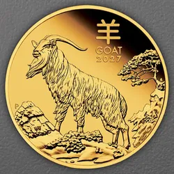 Goldmünze 1/10oz "Ziege" 2027 (PP) Lunar III – Year of the Goat (Australien)