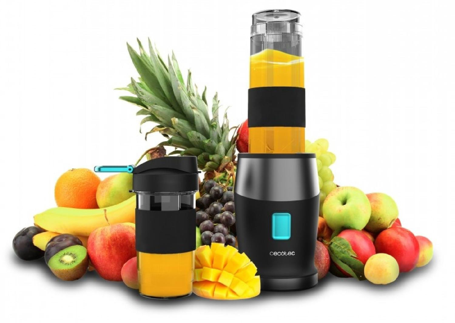 Cecotec Power Titanium 900 ProGo draagbare blender, 0,57 liter, 900 W, zwart/grijs