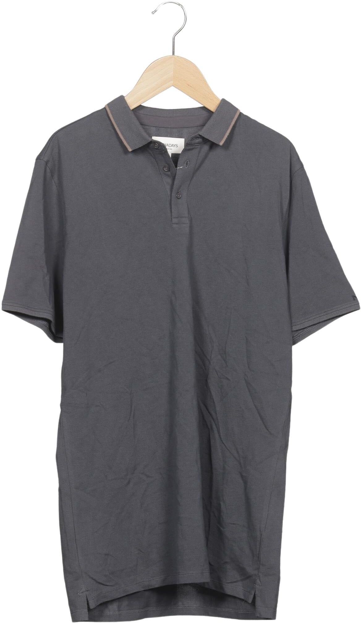 Nowadays Herren Poloshirt, Grau, Gr. M, Baumwolle - Second Hand