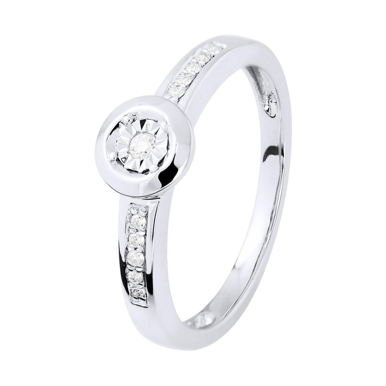 Diamond Solitaire ondersteund 0070 Cts Illusion 1 Ct wit goud