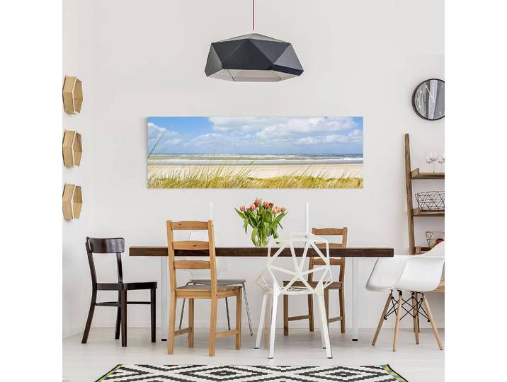 Impression sur toile Mer du Nord I Lin Bleu 120cm