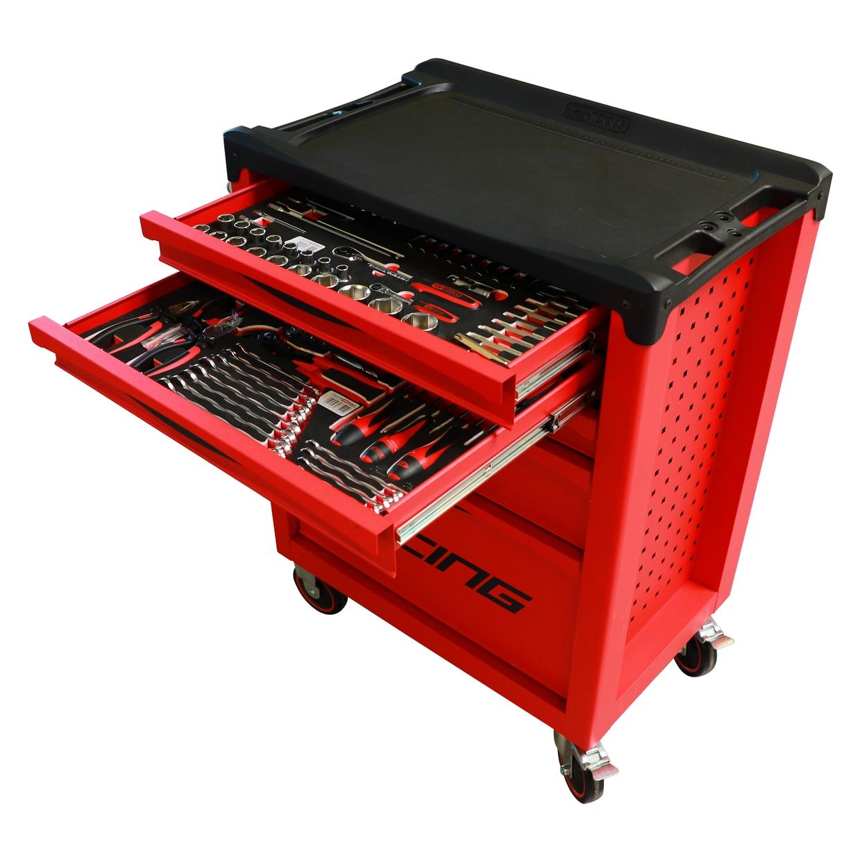 KS Tools Werkzeugwagen RACING mit 5 Schubladen, bestückt mit 184 Werkzeugen (184x) (855.5184)