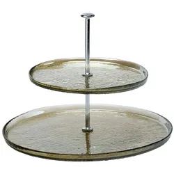 Ritzenhoff & Breker 2-stöckige Etagere Luzia 29 cm Glas Braun
