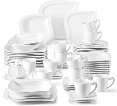 MALACASA Elvira 60-Piece Porcelain Dinnerware Set (Service for 12)