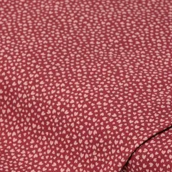 Baumwollstoff-Digitaldruck Herzen "Dana", marsala/rosenholz