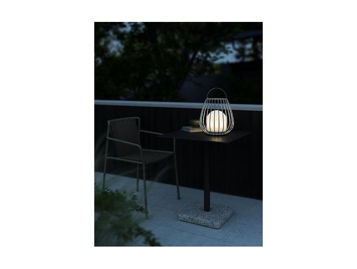 Laterne NORDLUX Jim To Go , schwarz (grau), Ø:28cm, Kunststoff, Metall, Mobilleuchten, Laterne