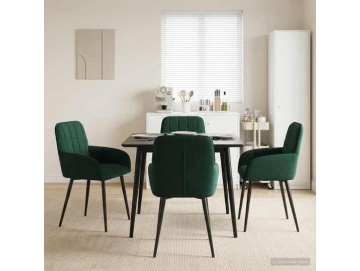 HGPOTUY Esszimmerstühle 4 STK. Samt Dunkelgrün 57 x 50 x 85 cm Luxuriöses Samtmaterial, Stabile Metallbeine, Ergonomische Neigung, Pflegeleicht, Ideal für Familienessen