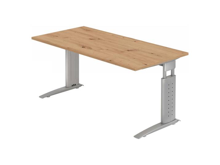 UNDA 16 S Schreibtisch 160 x 80 höhenverstellbar Asteiche/Silber