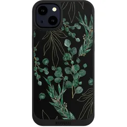 Nivocase Handyhülle für Apple iPhone 14 Plus Hülle NIVOpure Case Schwarz Blätter Natur Eukalyptus (Apple iPhone 14 Plus), Smartphone Hülle, Schwarz