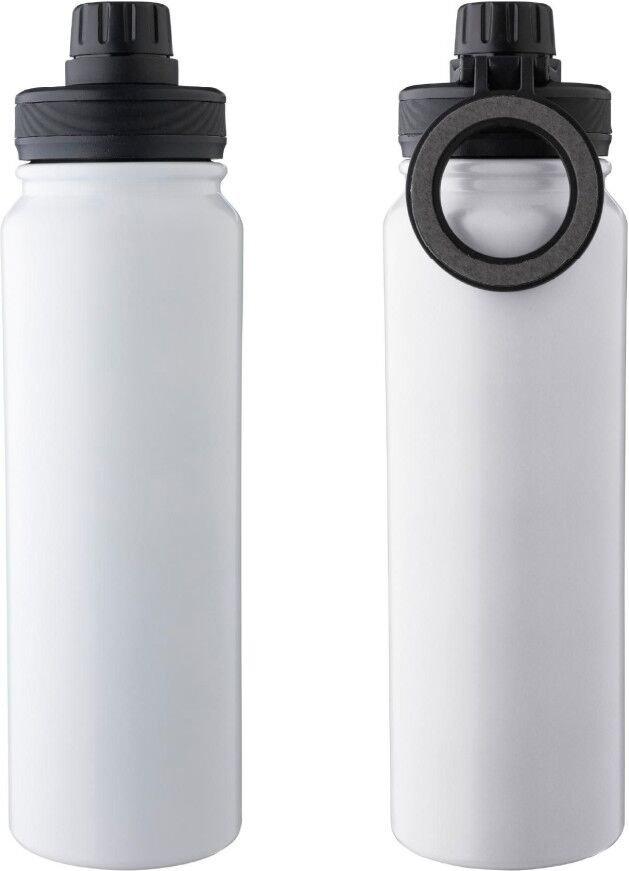 Gourde isotherme 800 ml en acier inoxydable personnalisée Zinnia blanc