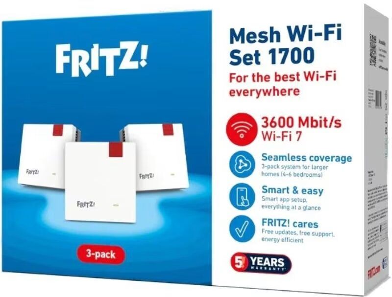 Fritz Mesh Set 1700 3 Unidades Repetidor Punto De Acceso Wifi 7 Edition International Talla Única Unisex