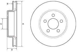 DELPHI BG4642 Brake disc