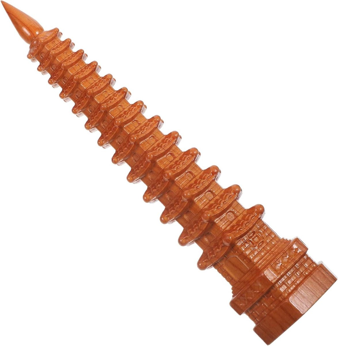 Houten Toren Beeldje Decoratie voor op je Bureau - 25,80 x 6,20 cm