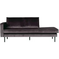 Daybed Recamiere Rodeo Samt, modern und gepolstert, links, anthrazit, elegantes Design