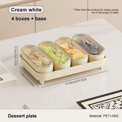 Uplift Treasures Modern Fruit Bowl With Lid cream White