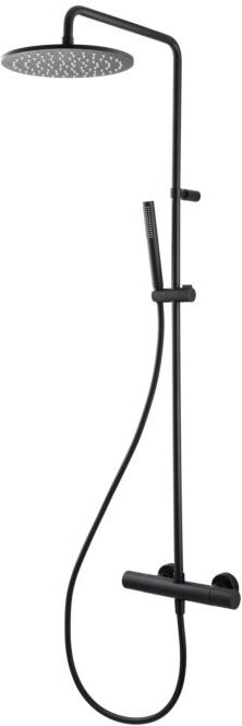 Herzbach Deep Black Duschsäule 23.988250.1.12 mit Brause-Aufputz-Thermostat, schwarz matt