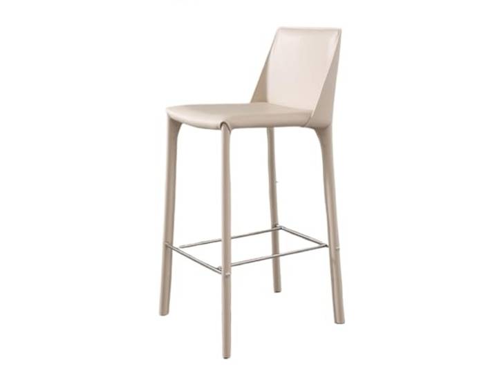 VNCdfhETs Barstuhl Minimalistischer Barhocker Aus Leder Mit Metallgestell, for Cafés Barhocker(White)