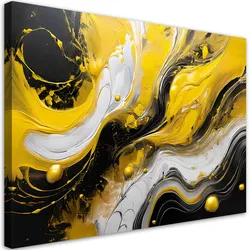 WANDBILD gelbe schwarze abstrakte loft textur