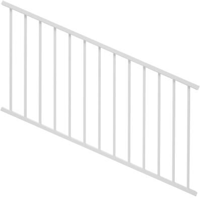 DecKorators ALX Contemporary Preassembled Railing Kit Rectangle Stair Rail - 6 Foot (L) x 36 Inch (H) - Textured White