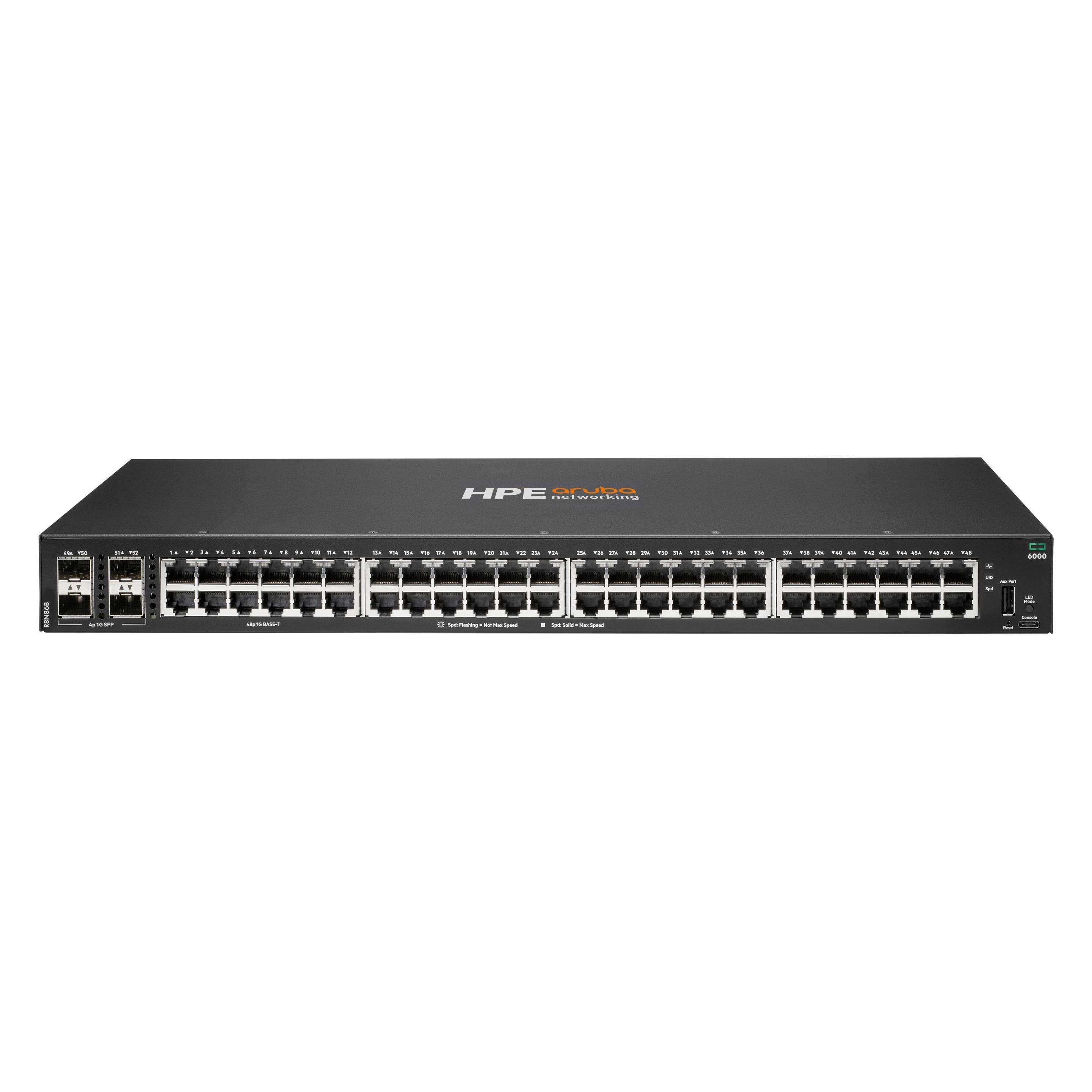 Aruba HPE Networking CX 6000 48p 10M/100M/1G 4p SFP 1G Switch EU en (52 Ports) (R8N86B#ABB)
