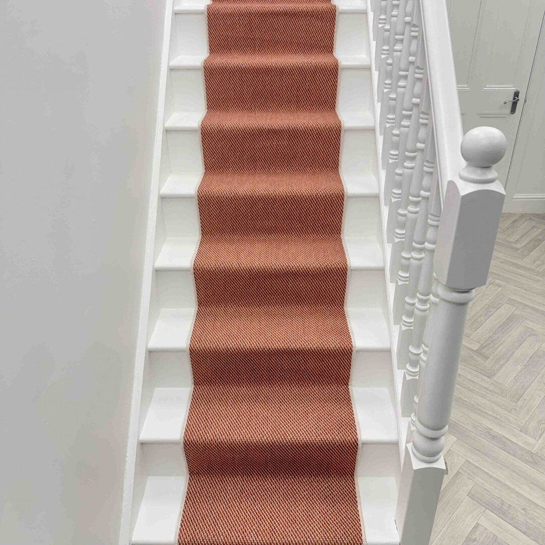 Rosalind Wheeler Stair Runner Flatweave Area Rug Terracotta Runner 60 x 660 cm