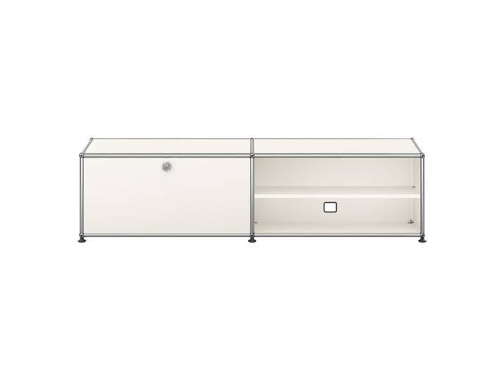 USM Haller Sideboard 2-fach breit Ausziehtür offen weiß Ausziehtür/offen mit Schloss reinweiß 153x39x53 cm